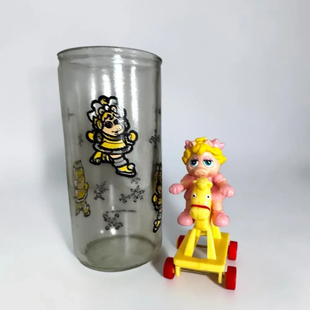 Vintage Muppet Babies Glass & Miss Piggy Horse Toy Lot | 1989 Henson Collectible